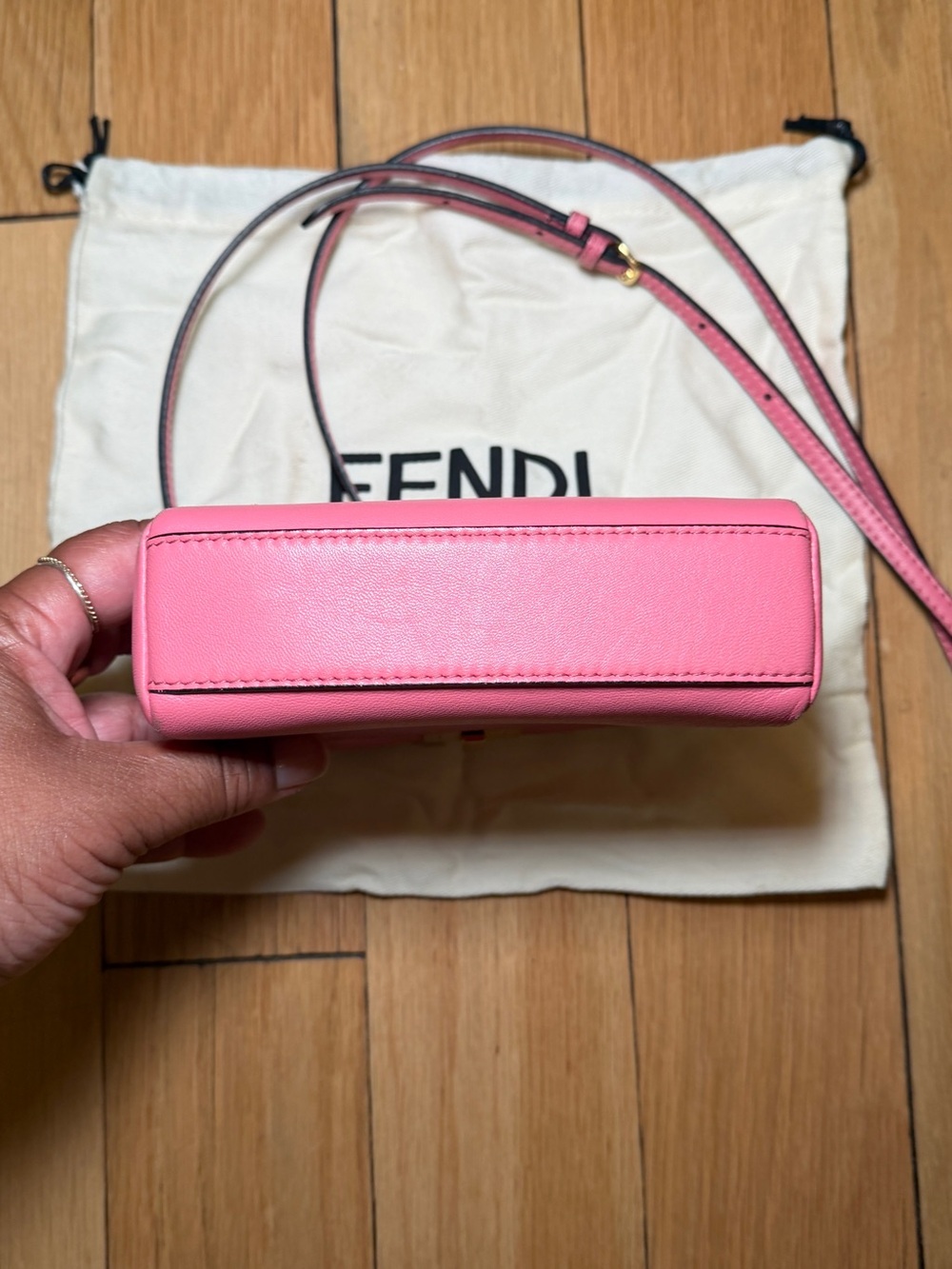 Fendi Nappa Micro Peekaboo Iconic Satchel Rosa - Picture 3 of 4